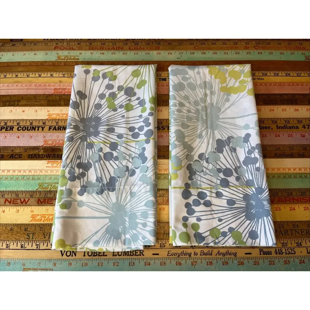 THE COMPANY STORE 3pc Duvet Cover Full Size 84 X 90 Dandelion Retro 100% Cotton